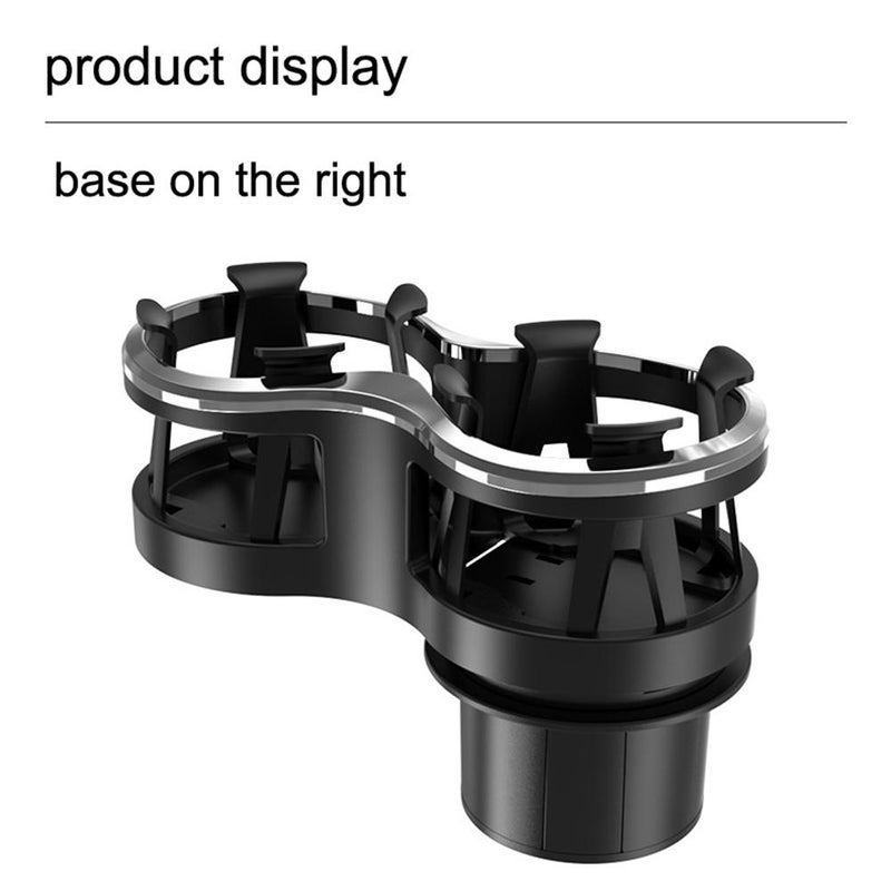 2-in-1 Car Cup Holder Adapter with Adjustable Base - Universal Double Cup Holder Extender Organizer for Vehicle, Truck, RV, Boat - Secure Fit for Drinks & Bottles - Image 4